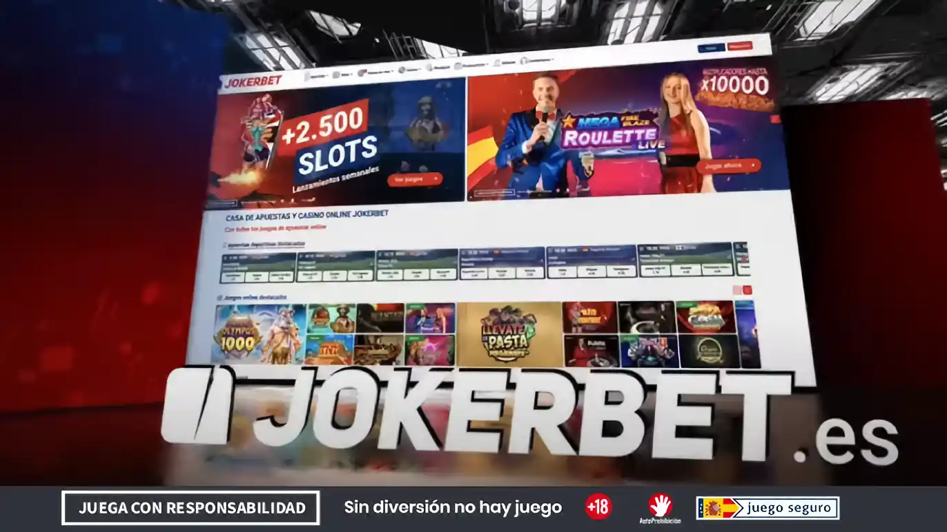 Página principal de JOKERBET con más de 2500 slots y ruleta en vivo